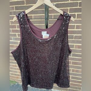 Chico's Brown Sequin Tank Top